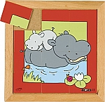 Dierenpuzzel 'Moeder en kind' Nijlpaard