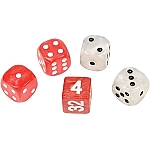 Dobbelstenen voor backgammon rood-wit