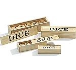 Houten dobbelstenen, 6 zijdig, 15 mm, 5 stuks