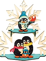 Fensterbild Pinguin-familie Bastelset