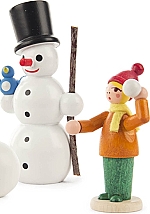 Winterkinderen met sneeuwman (3)
