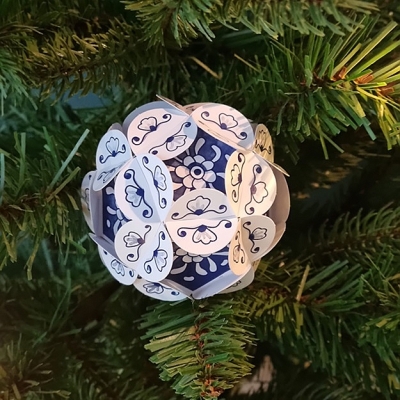 Kerstbal kaart Piet design