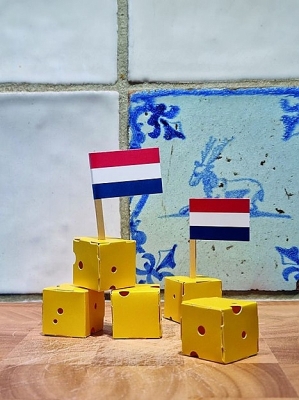 Kaasblokjes Piet design