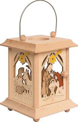Kerststal tafellantaarn