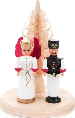 Miniatuur engel en mijnwerker