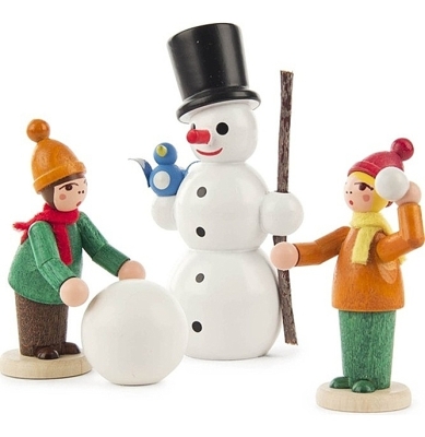 Winterkinderen met sneeuwman (3)