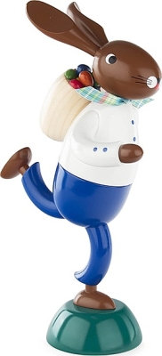 Blauwe paashaas eierdief met mandje